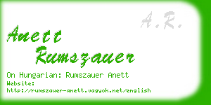 anett rumszauer business card